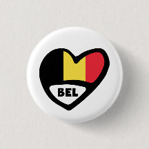 Belgien Ländercode Flagge Herz Pin Abzeichen, BEL