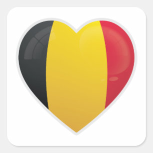 Belgien Liebe Icon Quadratischer Aufkleber