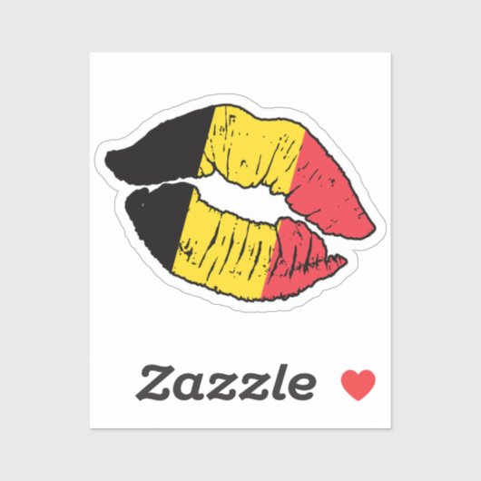 Belgien Liebe Lipstick Aufkleber (Blatt)