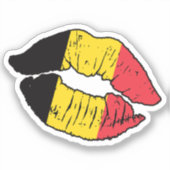 Belgien Liebe Lipstick Aufkleber (Vorderseite)