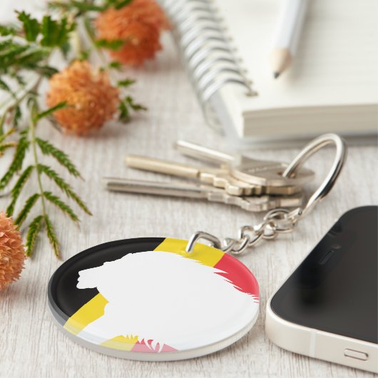 Belgien Lion belgische Flagge Schlüsselanhänger (Vorderseite rechts)