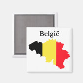 Belgien Map Flag (Niederländisch) Magnet (Vorderseite/Rückseite)