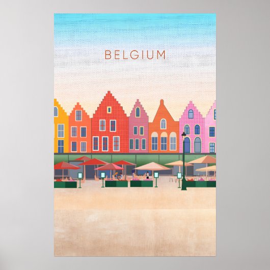 Belgien Minimal Reiseplakat Poster (Vorne)