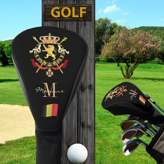 Belgien: Mit Monogramm Golf Clubs mit Flaggen Golf Headcover