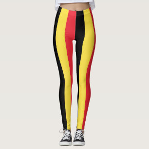 Belgien Nationale Flaggenfarben vertikal gestreift Leggings