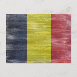 Belgien - Not leidende Flagge Postkarte