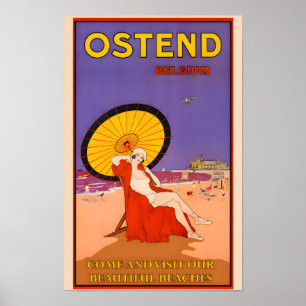 Belgien-Ostende Vintage-Reiseposter Poster