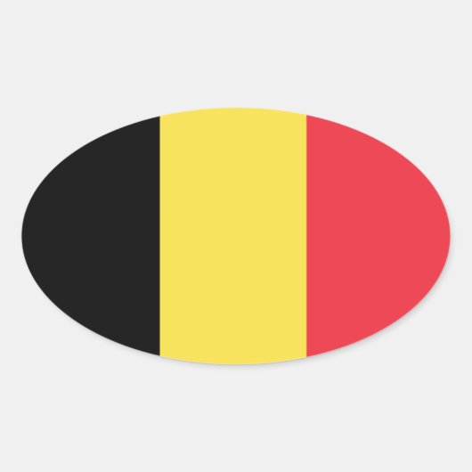 Belgien* Oval Flag nach Euro-Art Ovaler Aufkleber (Vorderseite)