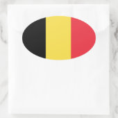 Belgien* Oval Flag nach Euro-Art Ovaler Aufkleber (Tasche)
