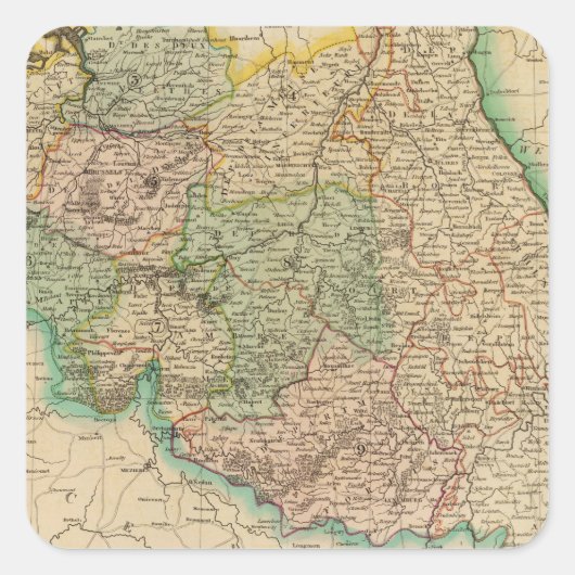 Belgien Provinzen Quadratischer Aufkleber (Vorderseite)