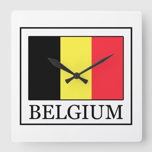 Belgien Quadratische Wanduhr (Vorderseite)