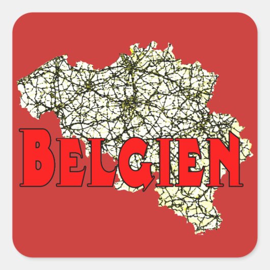 Belgien Quadratischer Aufkleber (Vorderseite)