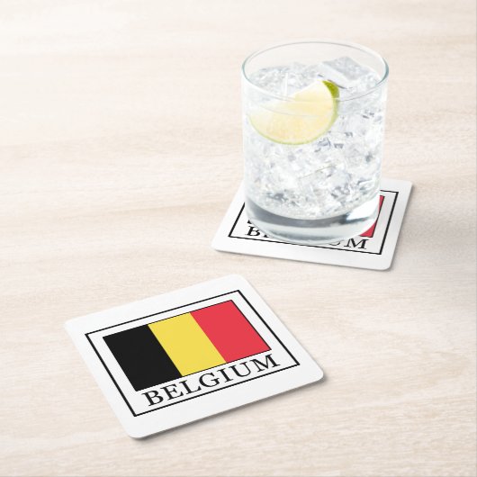 Belgien Rechteckiger Pappuntersetzer (Vor Ort)