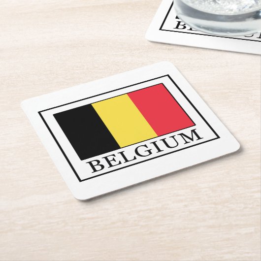 Belgien Rechteckiger Pappuntersetzer (angewinkelt)