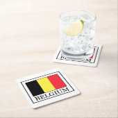Belgien Rechteckiger Pappuntersetzer (Vor Ort)