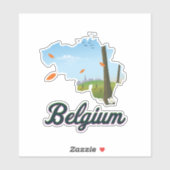 Belgien Reiseplakat. Aufkleber (Blatt)