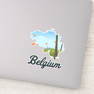 Belgien Reiseplakat. Aufkleber