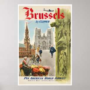Belgien Reiseplakat Brüssel Wandkunst Prin Poster