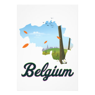 Belgien Reiseplakat. Fotodruck