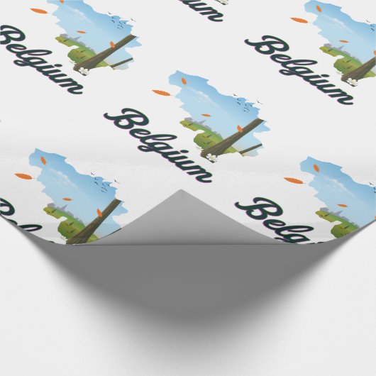 Belgien Reiseplakat. Geschenkpapier (Ecke)