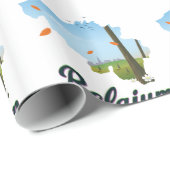 Belgien Reiseplakat. Geschenkpapier (Rolleneckpunkt)