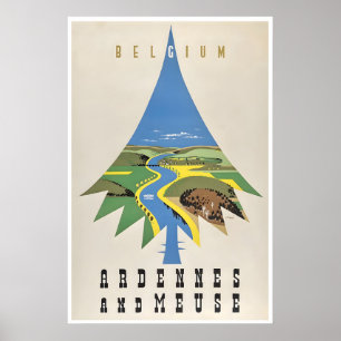 Belgien Reiseplakat Landschaftskunst Druck Poster