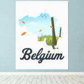 Belgien Reiseplakat. Leinwanddruck (Insitu (Holzboden))
