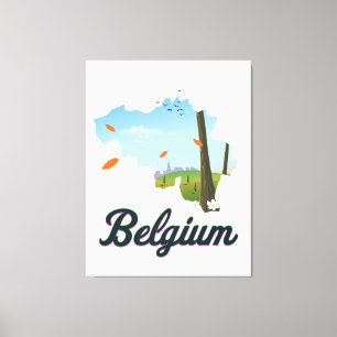 Belgien Reiseplakat. Leinwanddruck