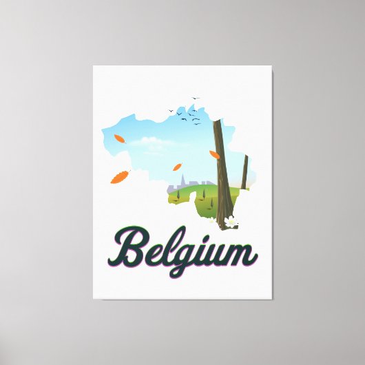 Belgien Reiseplakat. Leinwanddruck (Vorderseite)
