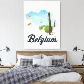 Belgien Reiseplakat. Leinwanddruck (Insitu (Schlafzimmer))