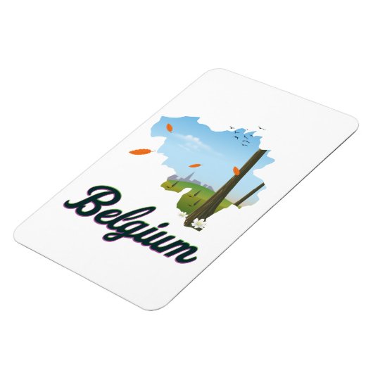 Belgien Reiseplakat. Magnet (Linke Seite)