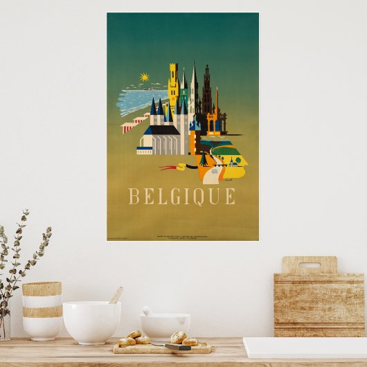 Belgien, Reiseplakat Poster (Küche)