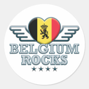 Belgien Rocks v2 Runder Aufkleber