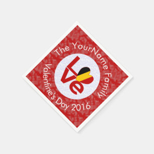 Belgien Rot LOVE Flag Personalisiert Serviette