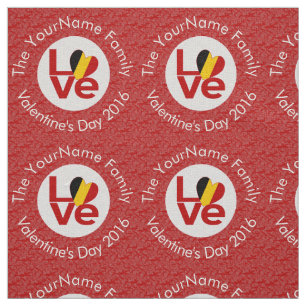 Belgien Rot LOVE Flag Personalisiert  Stoff