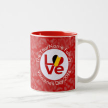 Belgien Rot LOVE Flag Personalisiert