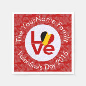 Belgien - Rote LIEBE - Personalisiert Serviette (Vorderseite)