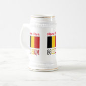 Belgien - Rote Personalisierung der belgischen Fla Bierglas (Vorderseite Links)