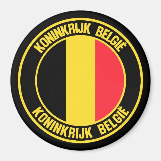 Belgien Runde Emblem Magnet (Vorne)