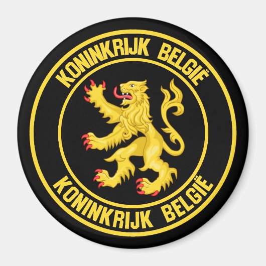Belgien Runde Emblem Magnet (Vorne)
