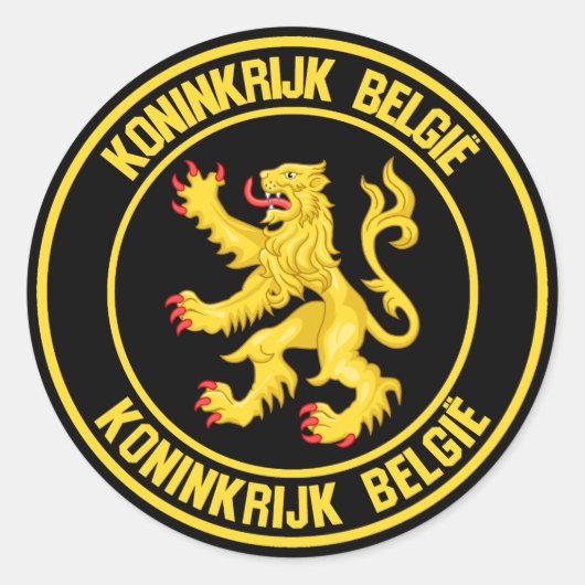Belgien Runde Emblem Runder Aufkleber (Vorderseite)