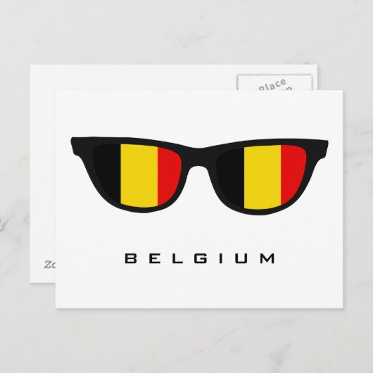 Belgien Shades Custom Text & Color Postcard Postkarte (Vorne/Hinten)