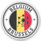Belgien Siegel Sticker Rundfahne für Laptop Book. (Vorderseite)