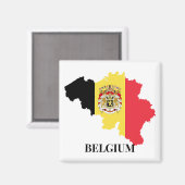 Belgien - Silhouette, Flagge, Magnet (Vorderseite/Rückseite)