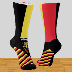 Belgien Socken, belgische Flaggenfarben / Sport Socken