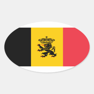 Belgien-Staats-Flaggen-Oval-Aufkleber Ovaler Aufkleber