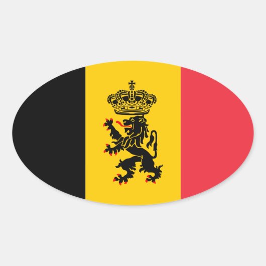 Belgien Staatsflaggenovalaufkleber Ovaler Aufkleber (Vorderseite)