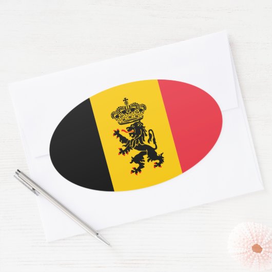 Belgien Staatsflaggenovalaufkleber Ovaler Aufkleber (Umschlag)