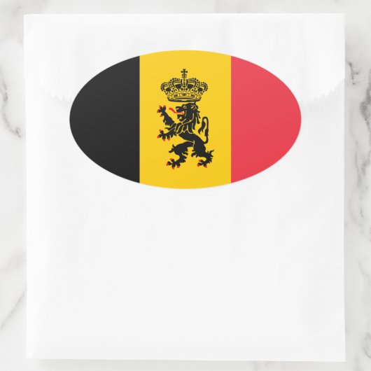 Belgien Staatsflaggenovalaufkleber Ovaler Aufkleber (Tasche)