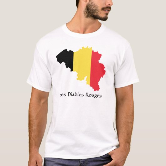 Belgien T - Shirt "Flag Map Les Diables Routers" (Vorderseite)